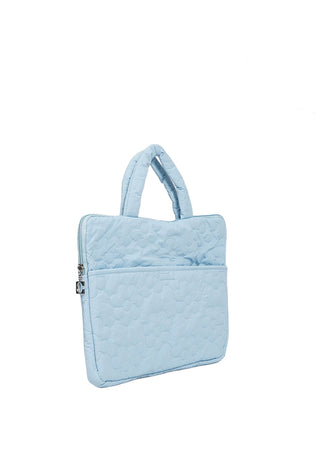 Lt Blue Quilted Laptop Sleeve