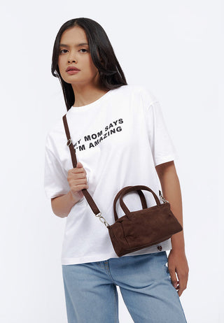 Dark Brown Suede Sling Bag