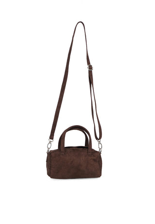 Dark Brown Suede Sling Bag