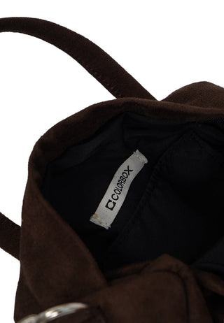 Dark Brown Suede Sling Bag