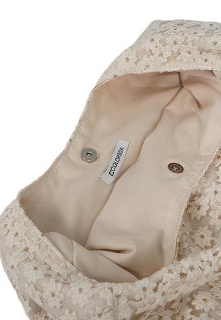 Beige Floral Shoulder Bag