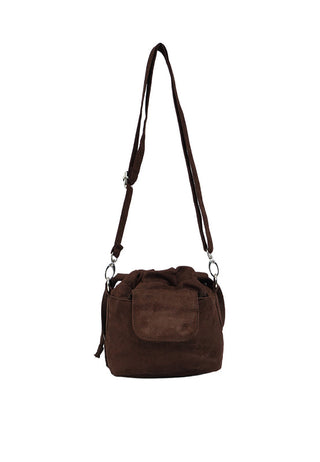 Dark Brown Drawstring Sling Bag