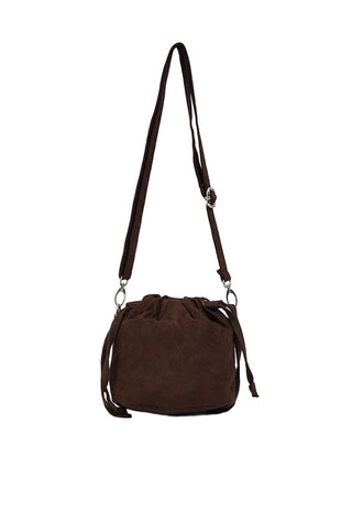 Dark Brown Drawstring Sling Bag