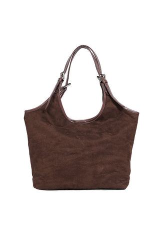 Dark Brown Suede Tote Bag