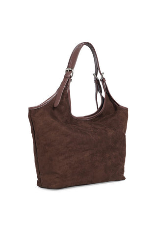 Dark Brown Suede Tote Bag