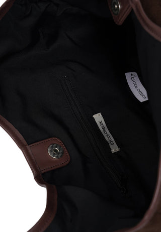 Dark Brown Suede Tote Bag