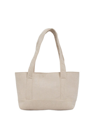 Cream Corduroy Tote Bag