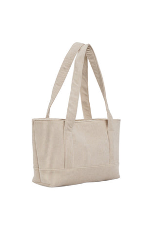 Cream Corduroy Tote Bag