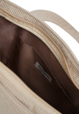 Cream Corduroy Tote Bag