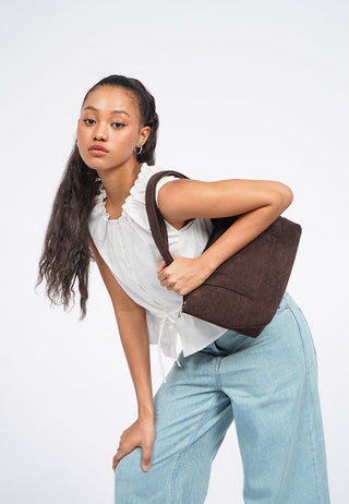 Brown Corduroy Tote Bag