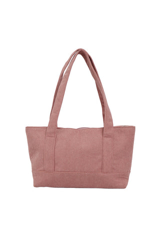 Soft Pink Corduroy Tote Bag