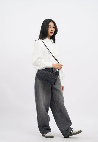 Black Denim Sling Bag