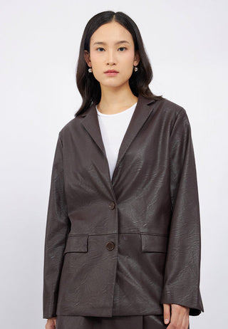 Oversized Leather Blazer