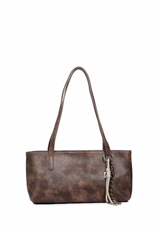 Brown Shoulder Bag with Charm
