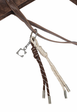 Brown Shoulder Bag with Charm