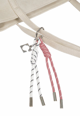 Off White Shoulder Bag with Charm