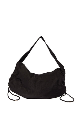 Drawstring Shoulder Black Bag