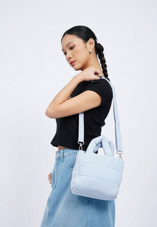 Dusty Blue Puff Sling Bag