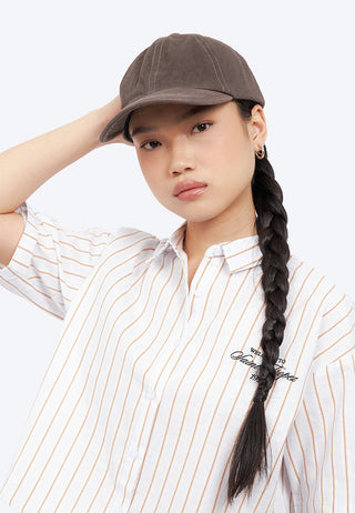 Low Profile Woven Cap Dark Brown