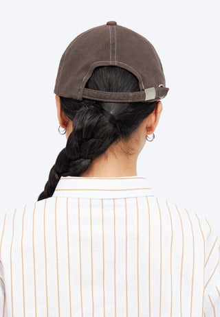 Low Profile Woven Cap Dark Brown