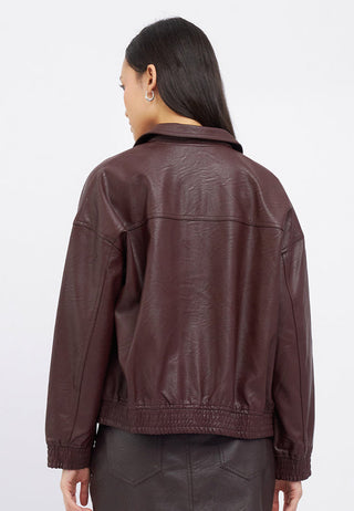Oversize Collared Leather Jacket