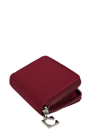 Zip-Up Purse Wallet Burgundy