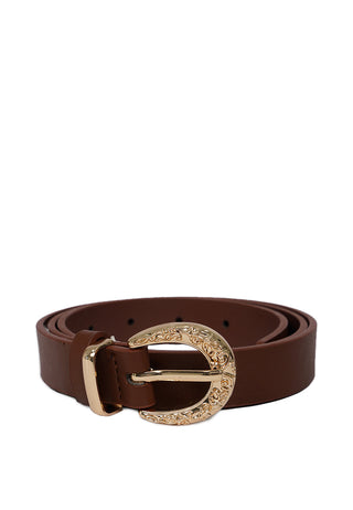 Brown Metal Buckle Belt