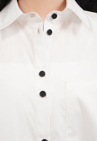 Contrast Button Oversized Shirt