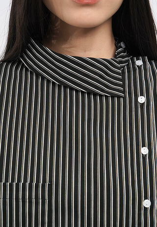 Asymmetric Details Long Sleeve Blouse