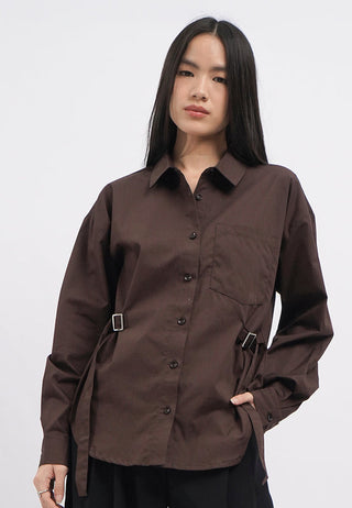 Oversized Shirt with Side Buckle Details