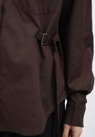 Oversized Shirt with Side Buckle Details