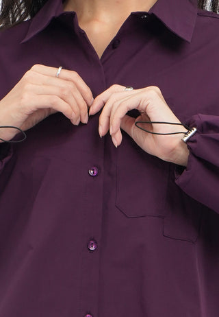 Oversized Shirt with Drawstring Sleeves