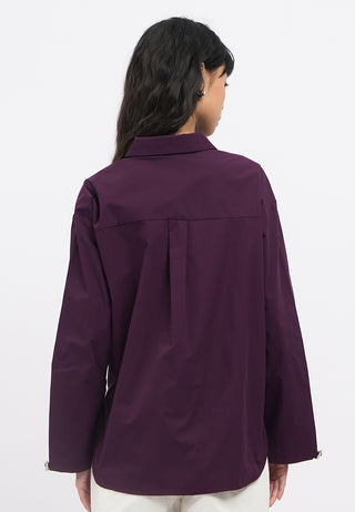 Oversized Shirt with Drawstring Sleeves