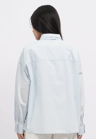 Neck Tie Long Sleeve Oversized Shirt