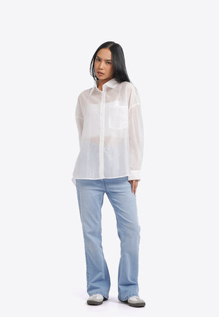 Oversized Long Sleeve Sheer Shirt