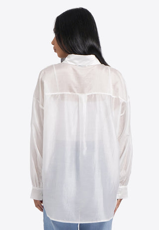 Oversized Long Sleeve Sheer Shirt