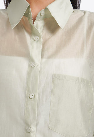 Oversized Long Sleeve Sheer Shirt