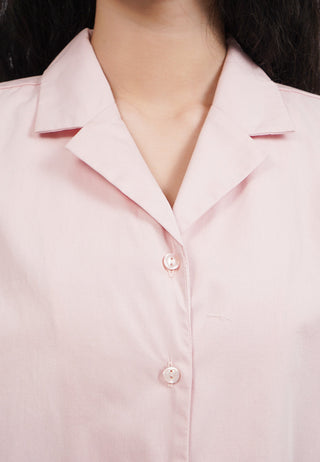Oversized Short Sleeve Notch Collar Shirt