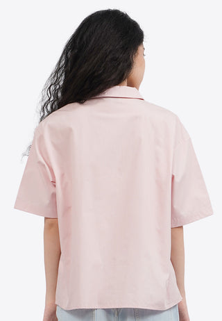 Oversized Short Sleeve Notch Collar Shirt