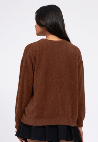 Oversized Long Sleeve Fur Cardigan