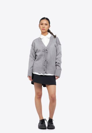 Oversized Front Tie Cardigan