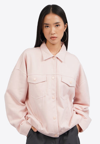 Oversized Shirt Jacket with Double Pocket