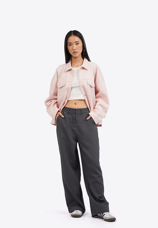 Oversized Shirt Jacket with Double Pocket