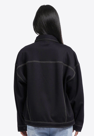 Contrast Stitch Oversized Denim Jacket