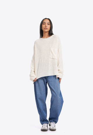 Oversized Sweater with Pocket Details