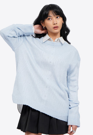 Oversized Long Sleeve Sheer Sweater