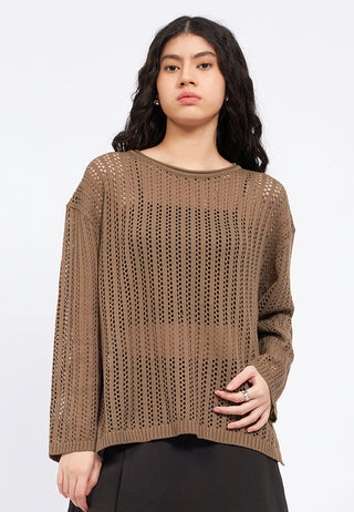 Open Work Oversized Sweater