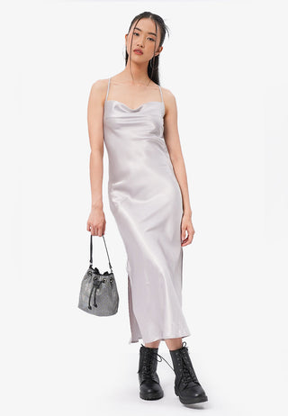 Cowl Neck Midi Slip Dress