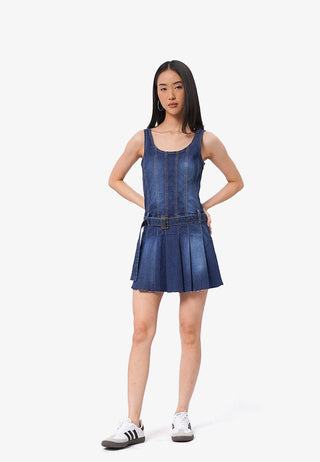 Sleeveless Mini Denim Dress