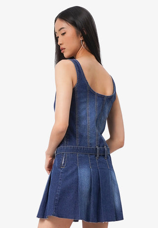 Sleeveless Mini Denim Dress